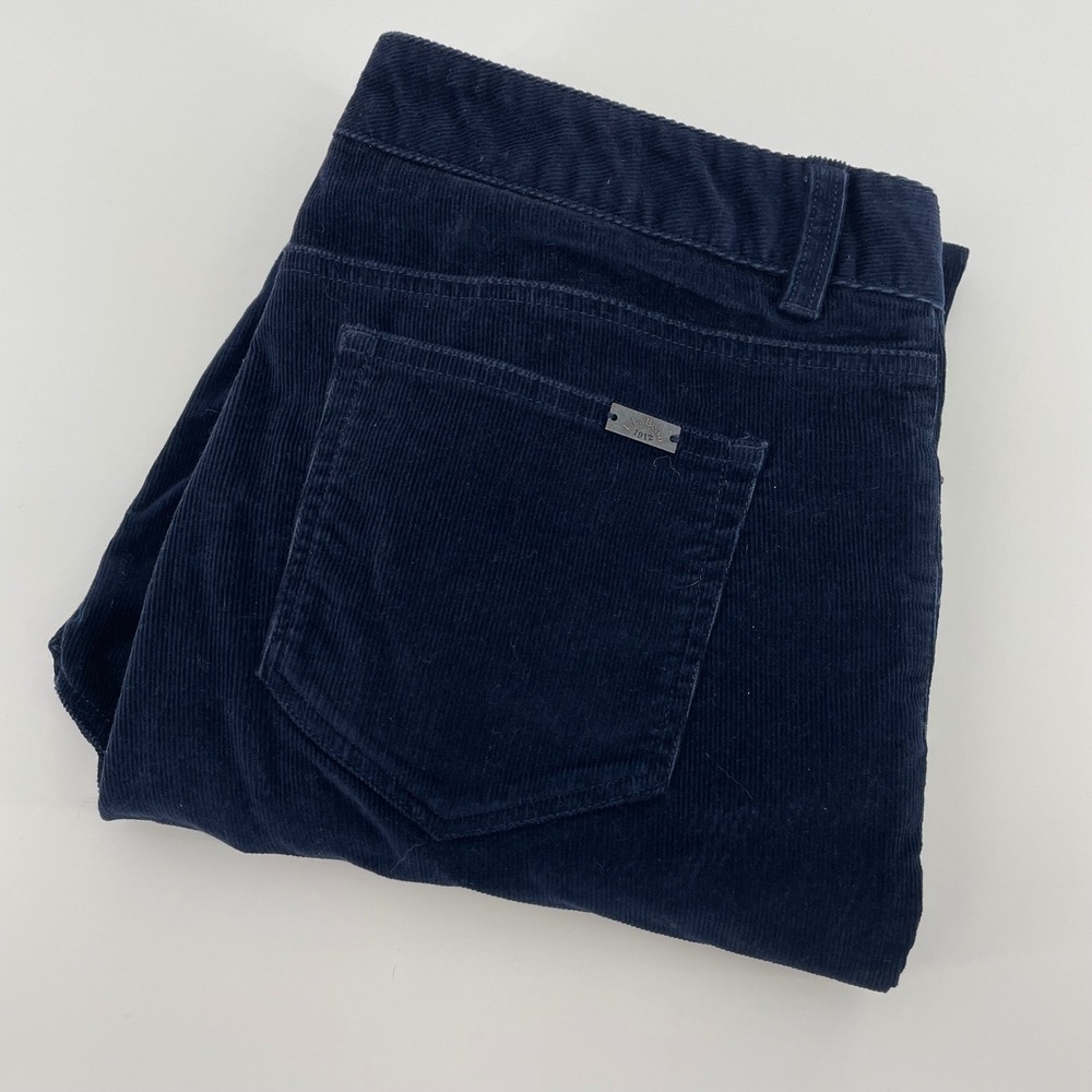 L.L Bean Favorite Fit Navy Blue Corduroy Pants Women's 12 MT Straight Leg